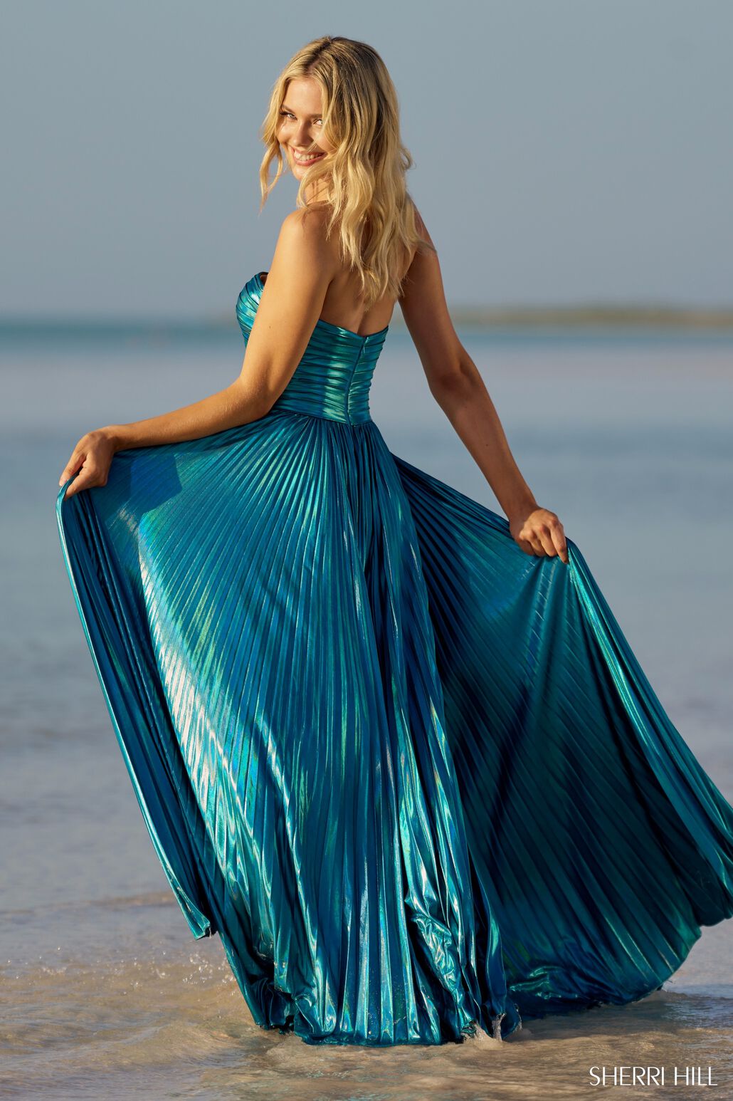 Sherri Hill 55768 prom dress images. Sherri Hill 55768 is available in these colors: Malachite Blue.