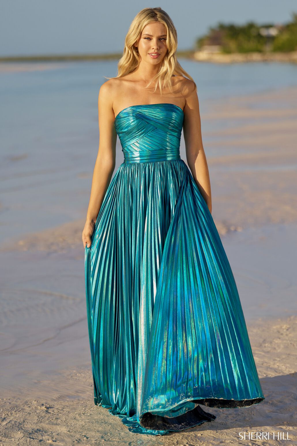 Sherri Hill 55768 prom dress images. Sherri Hill 55768 is available in these colors: Malachite Blue.
