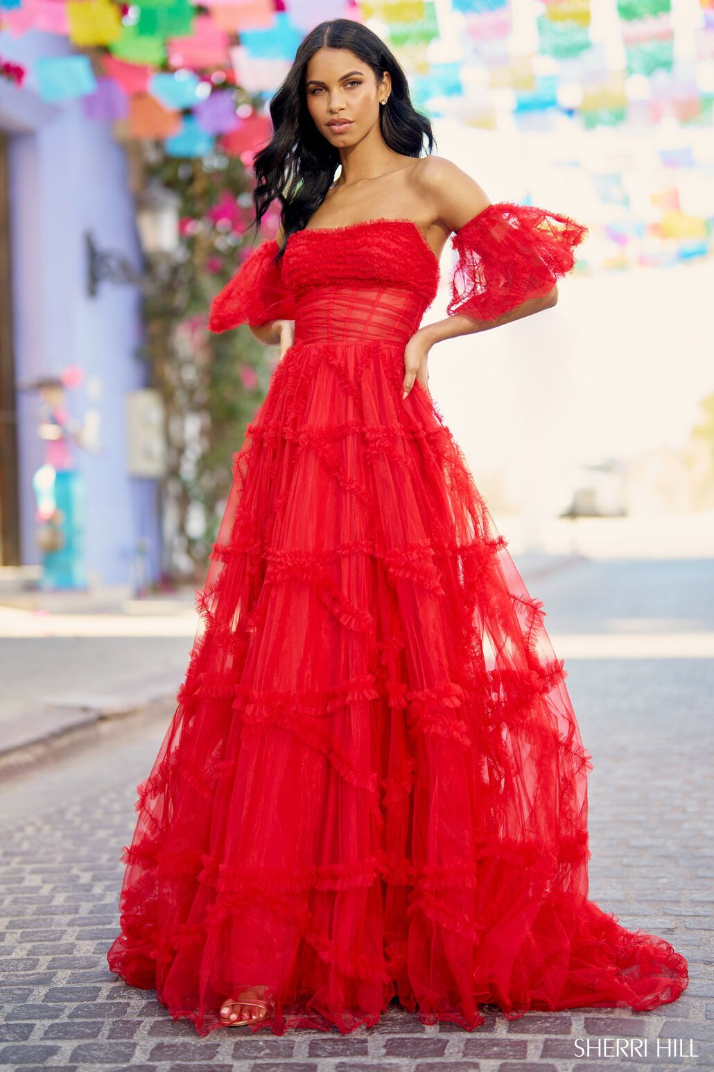 open lace back dress Red Sparkly Sequin One Shoulder Side Slit Long Formal Prom Dresses Online main image 0