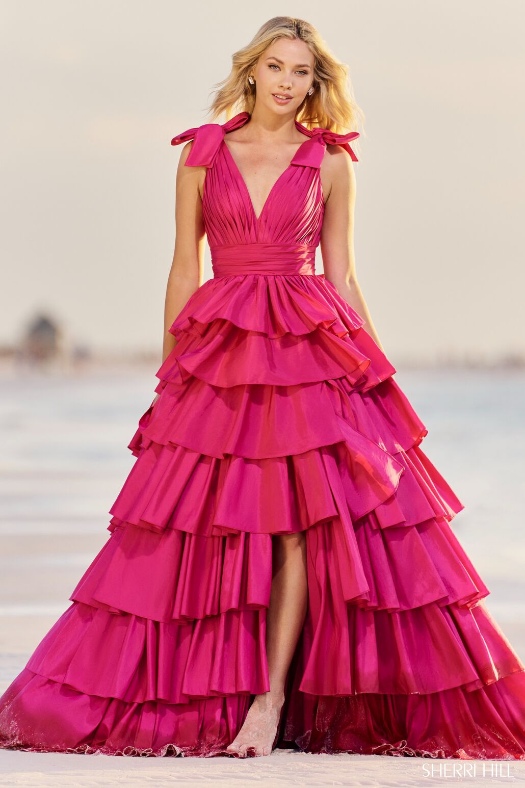 bright pink dresses La Femme Dress 32137