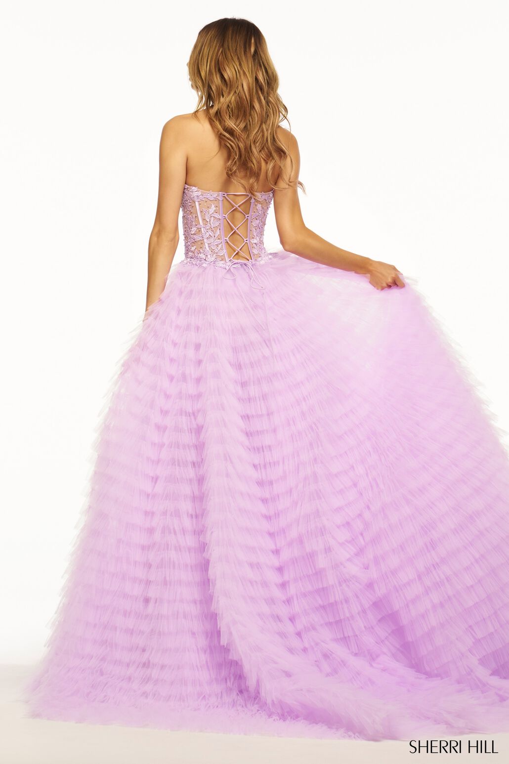 Sherri Hill 56042 prom dress images. Sherri Hill 56042 is available in these colors: Light Blue, Ivory, Black, Red, Lilac, Periwinkle, Aqua, Royal, Ivory Nude, Blush, Bright Pink, Navy, Yellow.