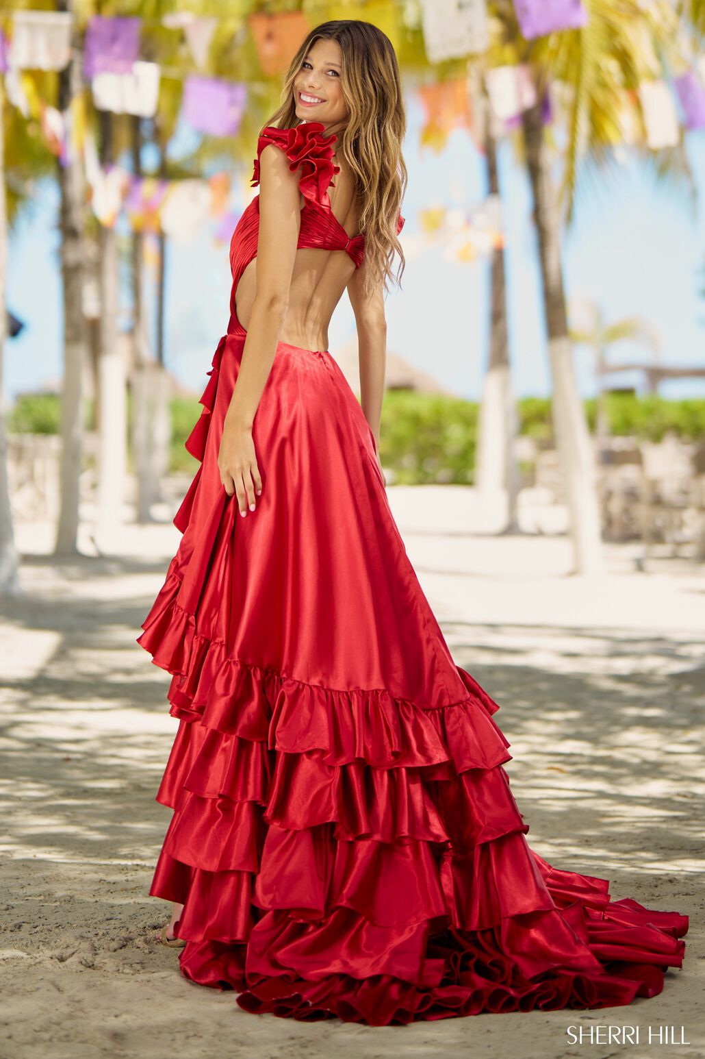 Sherri Hill 56057 prom dress images. Sherri Hill 56057 is available in these colors: Red, Gold, Black, Royal, Emerald, Bright Pink, Burnt Orange, Ocean Blue, Magenta, Rose, Yellow.