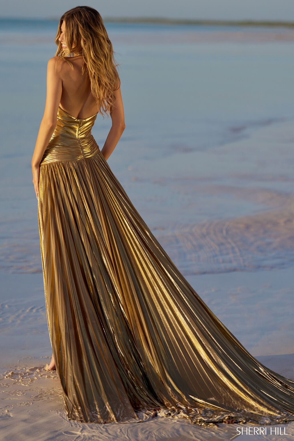 Sherri Hill 56060 prom dress images. Sherri Hill 56060 is available in these colors: Silver, Emerald, Gunmetal, Gold, Rose Gold, Royal, Pink.