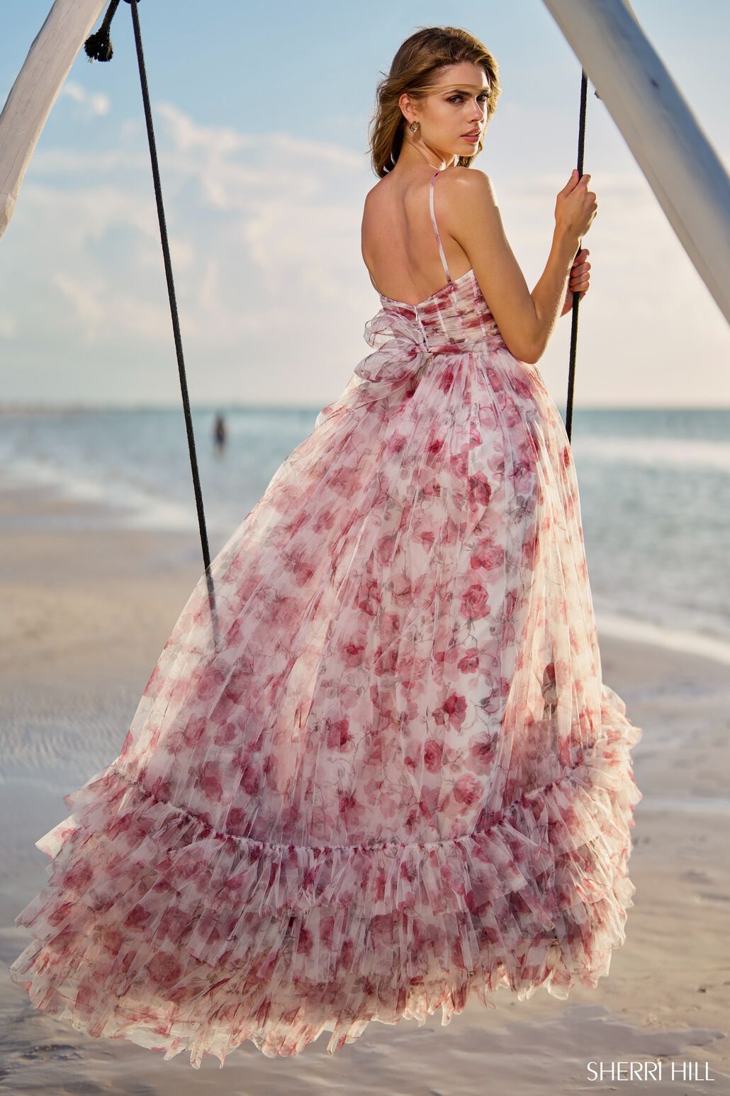 Sherri Hill 56172 prom dress images. Sherri Hill 56172 is available in these colors: Rose Print.