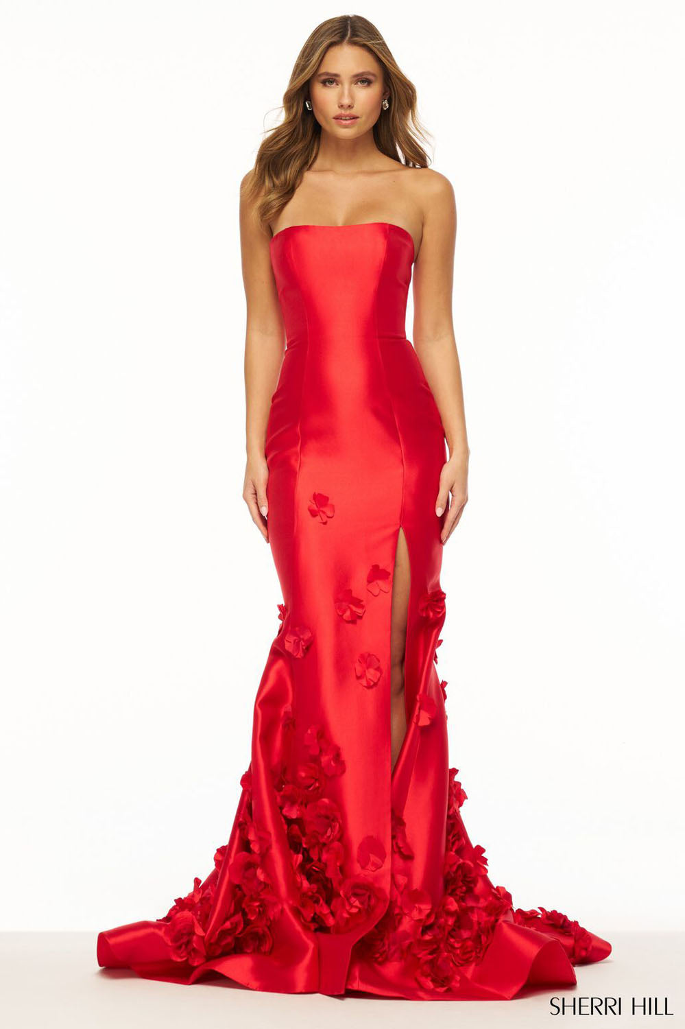 Sherri Hill 56235 prom dress images. Sherri Hill 56235 is available in these colors: Red, Pink, Yellow, Lilac, Black, Light Blue.