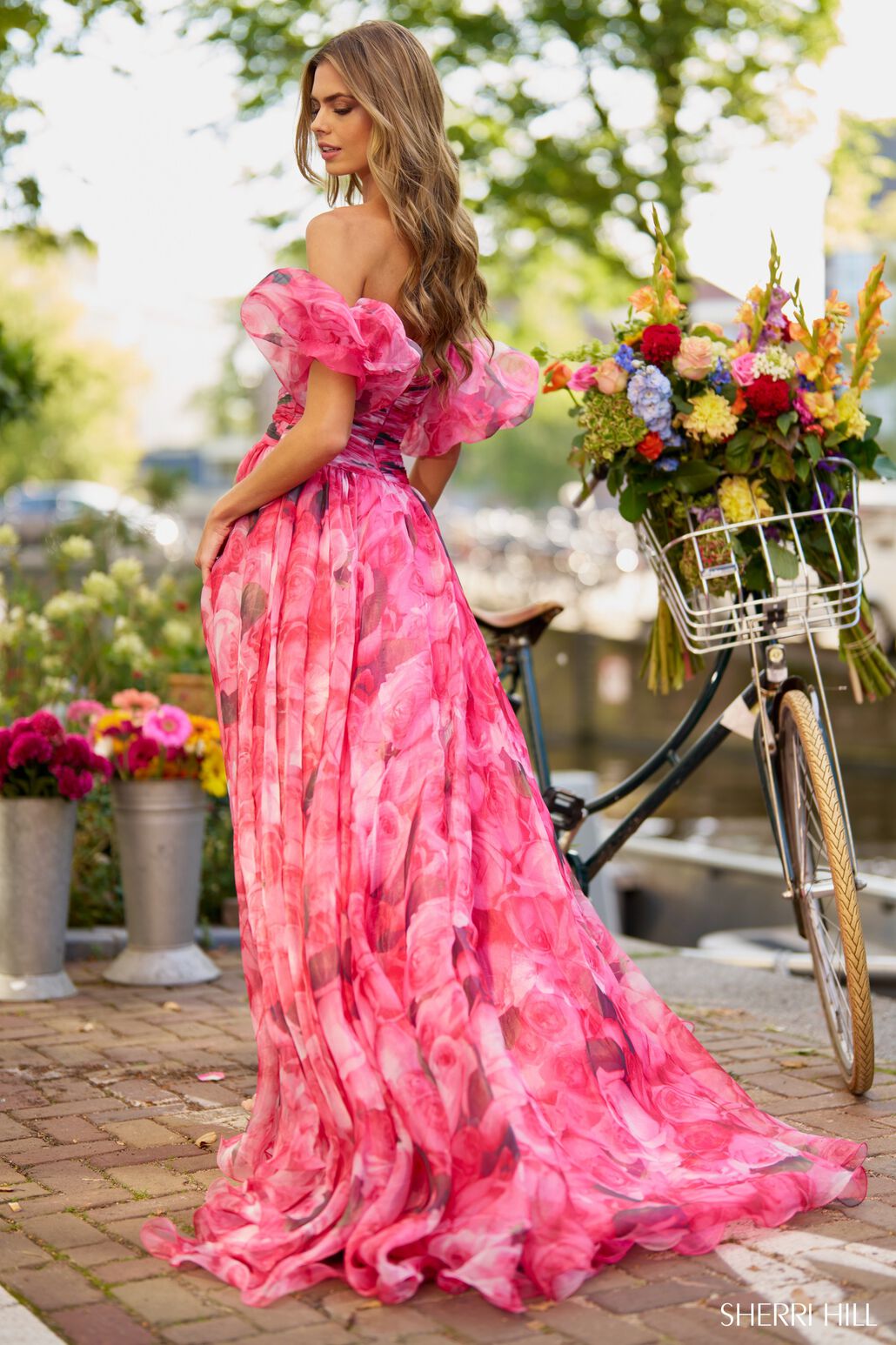 Sherri Hill 56241 prom dress images. Sherri Hill 56241 is available in these colors: Rose Print.