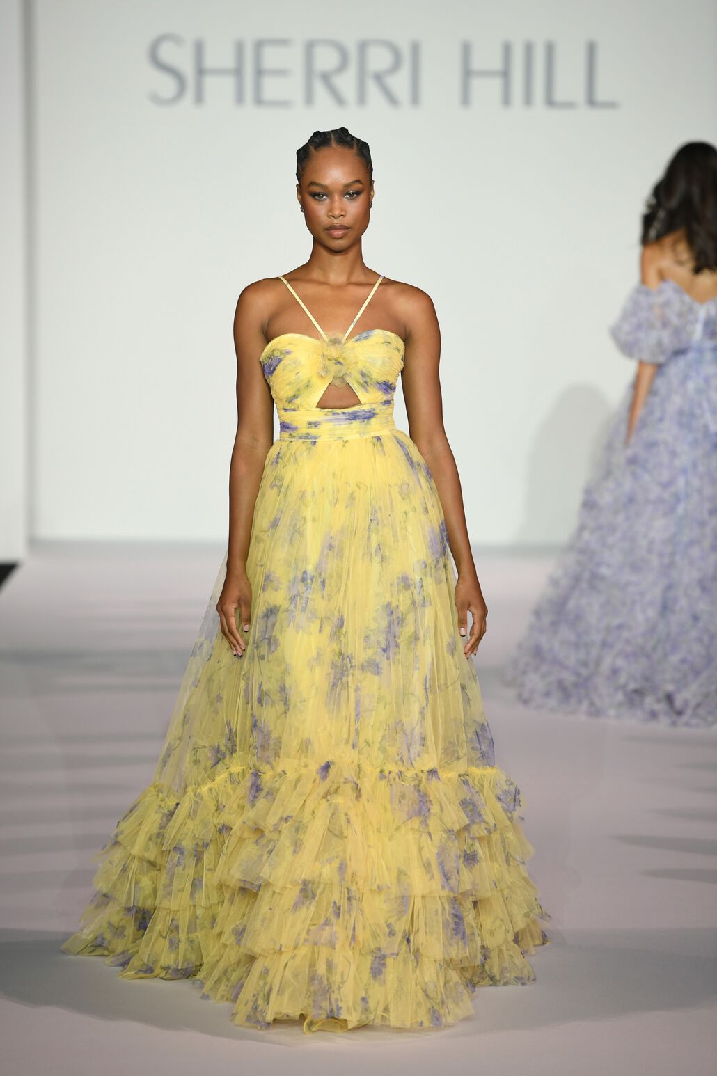 Sherri Hill 56279 prom dress images. Sherri Hill 56279 is available in these colors: Yellow Print.