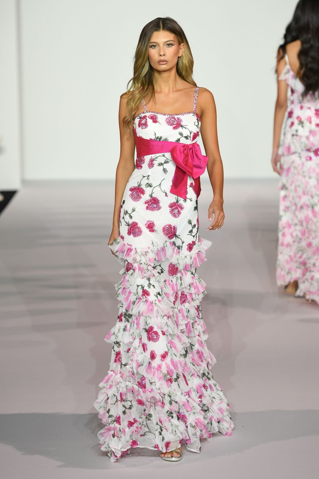 Sherri Hill 56321 prom dress images. Sherri Hill 56321 is available in these colors: Pink Print.