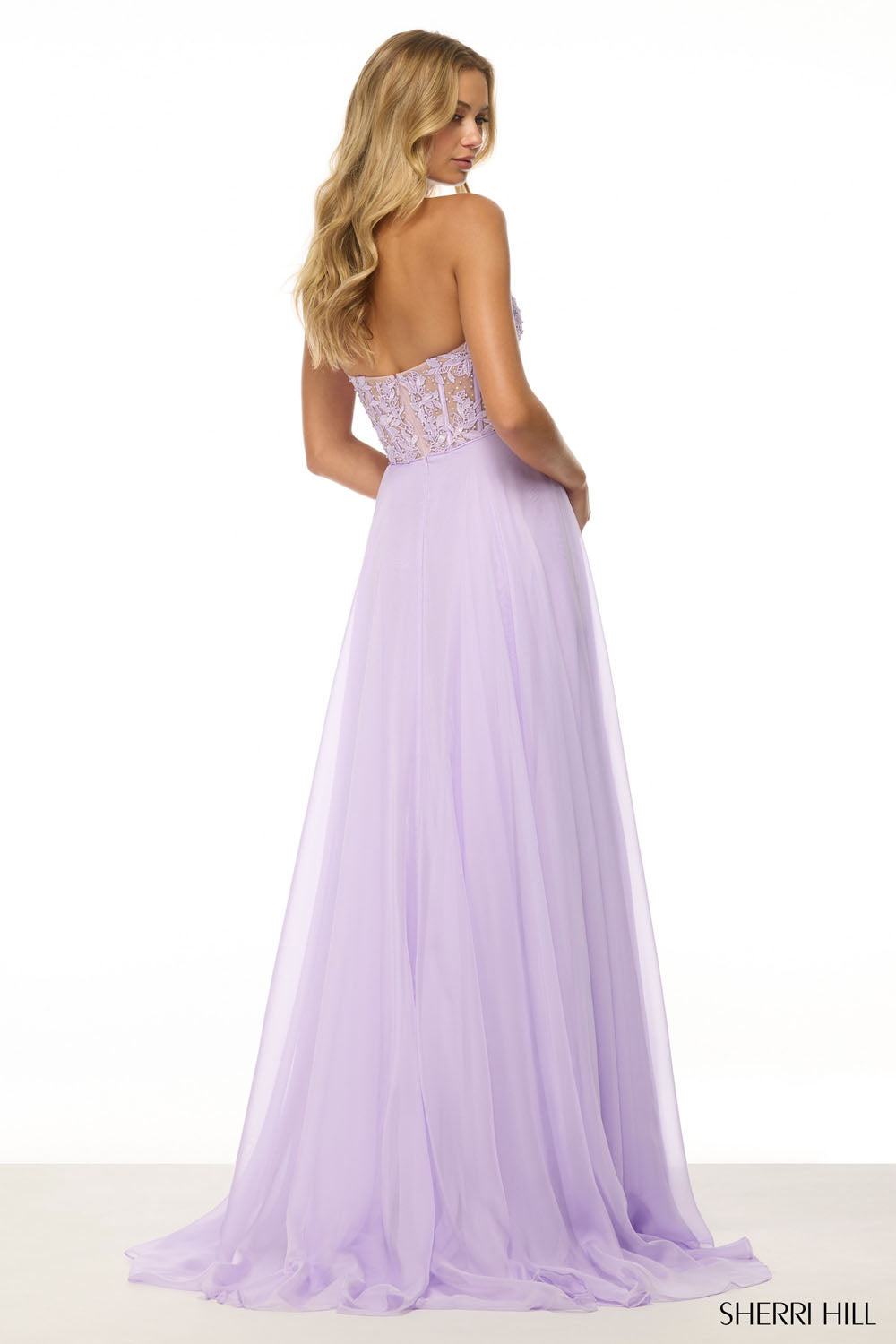 Sherri Hill 56488 prom dress images. Sherri Hill 56488 is available in these colors: Yellow, Magenta, Lilac, Red, Black, Light Blue, Ivory, Periwinkle, Bright Pink, Blush, Emerald, Royal.