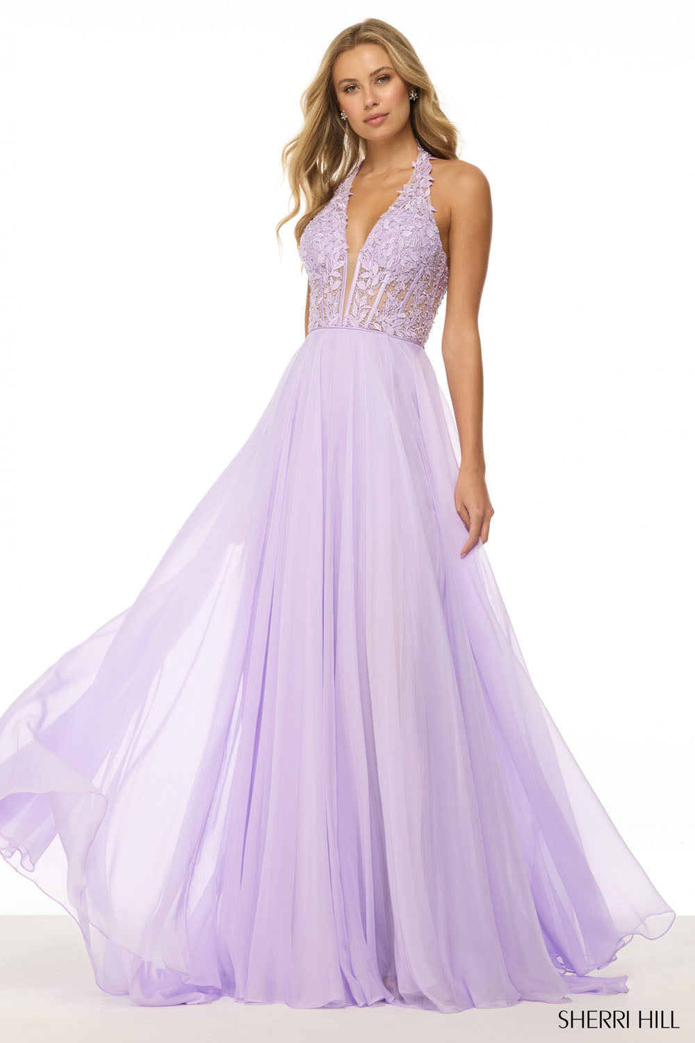 Sherri Hill 56488 prom dress images. Sherri Hill 56488 is available in these colors: Yellow, Magenta, Lilac, Red, Black, Light Blue, Ivory, Periwinkle, Bright Pink, Blush, Emerald, Royal.