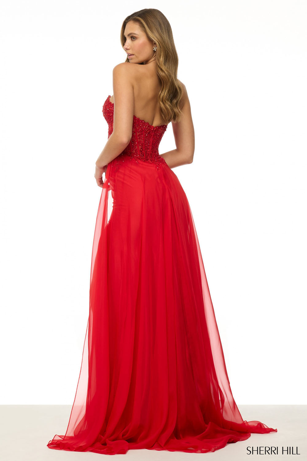 Sherri Hill 56527 prom dress images. Sherri Hill 56527 is available in these colors: Blush, Ivory, Light Blue, Black, Red.