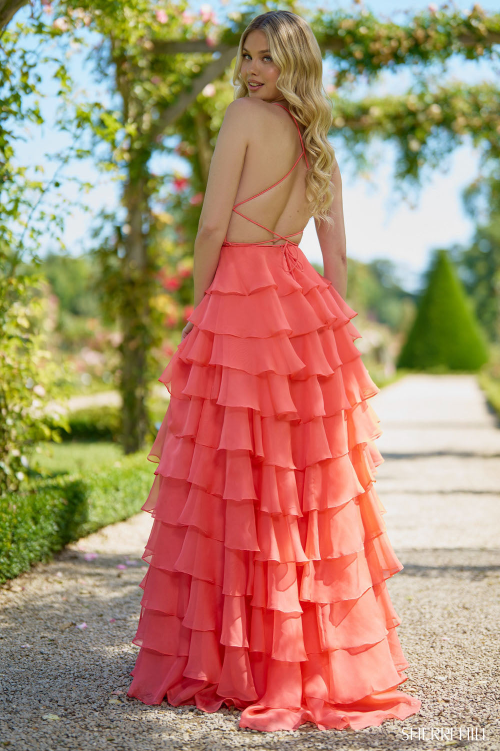 Sherri Hill 56866 prom dress images. Sherri Hill 56866 is available in these colors: Navy, Coral, Ivory Nude, Bright Pink, Light Blue, Yellow, Red, Black, Lilac, Periwinkle, Royal, Peacock, Magenta, Emerald, Blush.