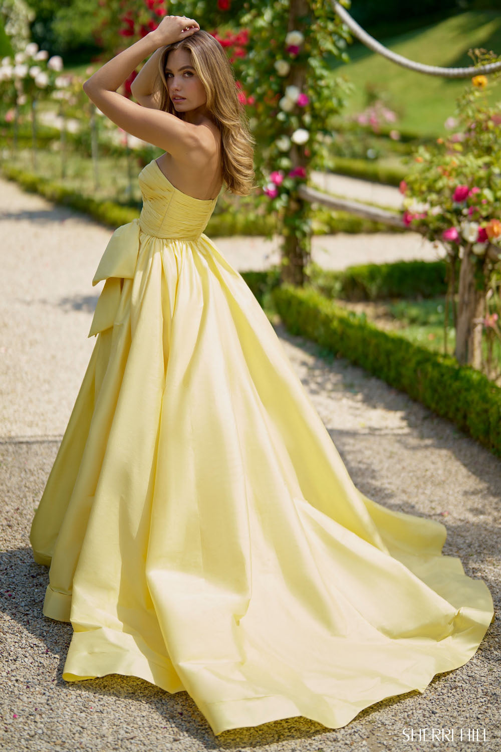 Sherri Hill 56872 prom dress images. Sherri Hill 56872 is available in these colors: Light Orange, Emerald, Red, Light Yellow, Blue, Black, Fuchsia, Periwinkle, Ivory, Aqua, Royal, Candy Pink, Purple.