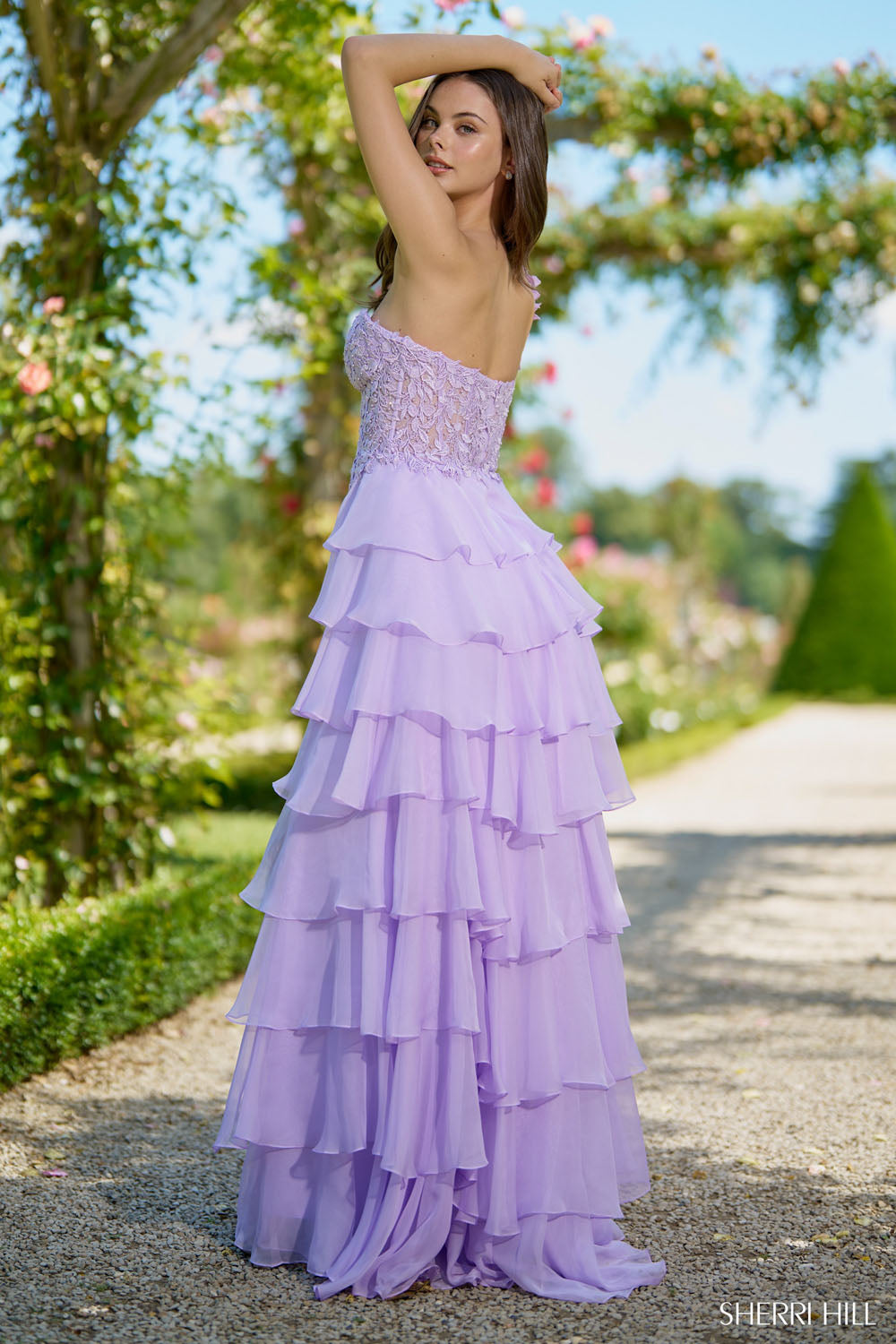 Sherri Hill 56923 prom dress images. Sherri Hill 56923 is available in these colors: Coral, Blush, Peacock, Navy, Emerald, Royal, Periwinkle, Bright Pink, Ivory Nude, Light Blue, Yellow, Lilac, Black, Red.