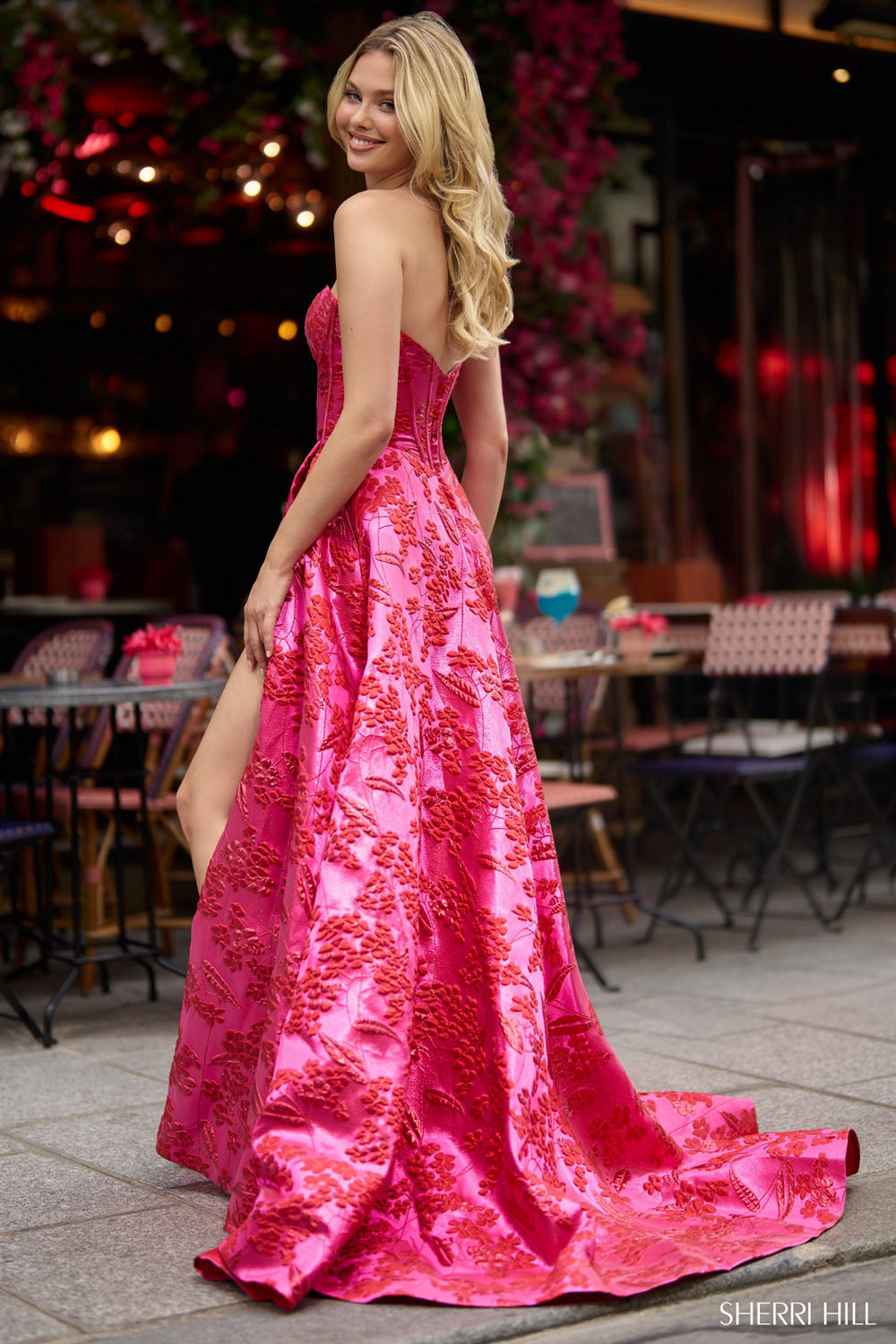 Sherri Hill 56928 prom dress images. Sherri Hill 56928 is available in these colors: Fuchsia.