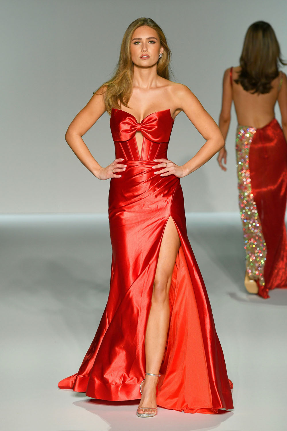 Sherri Hill 56957 prom dress images. Sherri Hill 56957 is available in these colors: Royal, Fuchsia, Yellow, Black, Red.