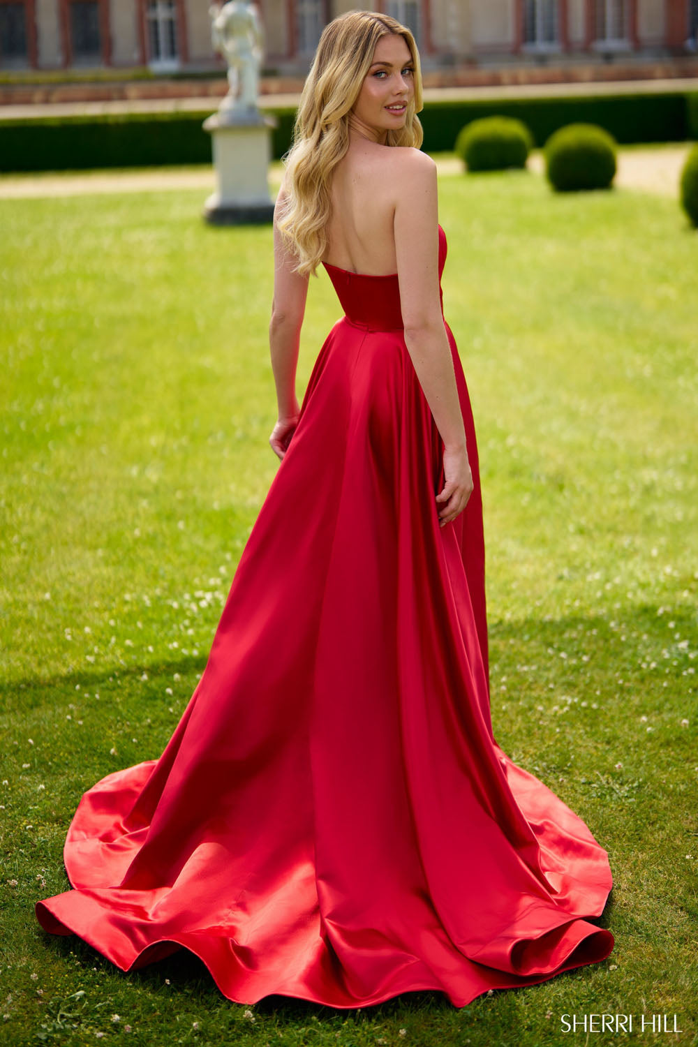 Sherri Hill 57006 prom dress images. Sherri Hill 57006 is available in these colors: Yellow, Ivory, Emerald, Royal, Black, Light Blue, Red, Bright Pink.