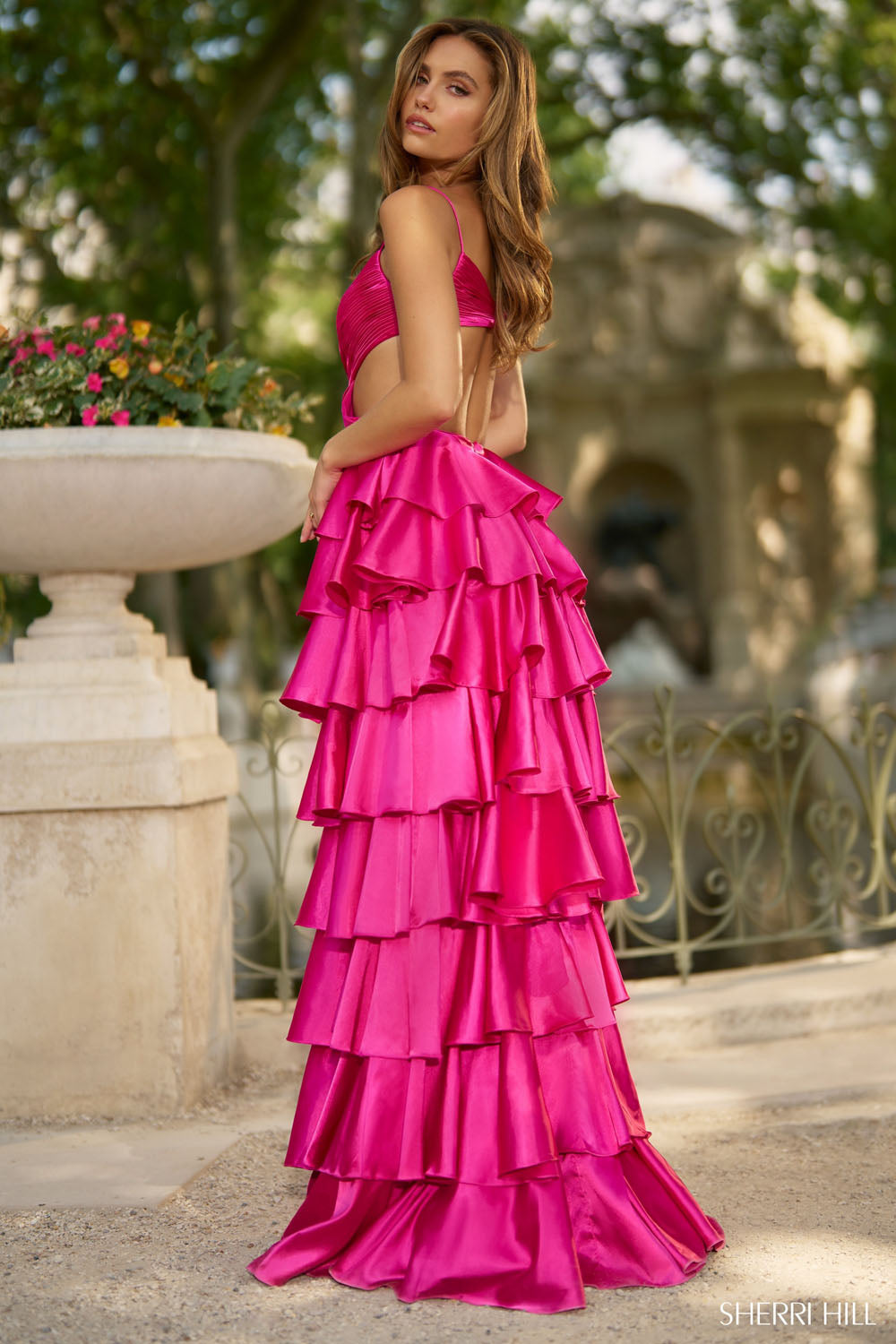 Sherri Hill 57009 prom dress images. Sherri Hill 57009 is available in these colors: Fuchsia, Red, Periwinkle, Black, Yellow, Emerald, Royal, Wine, Orange, Ocean Blue, Turquoise, Light Blue.