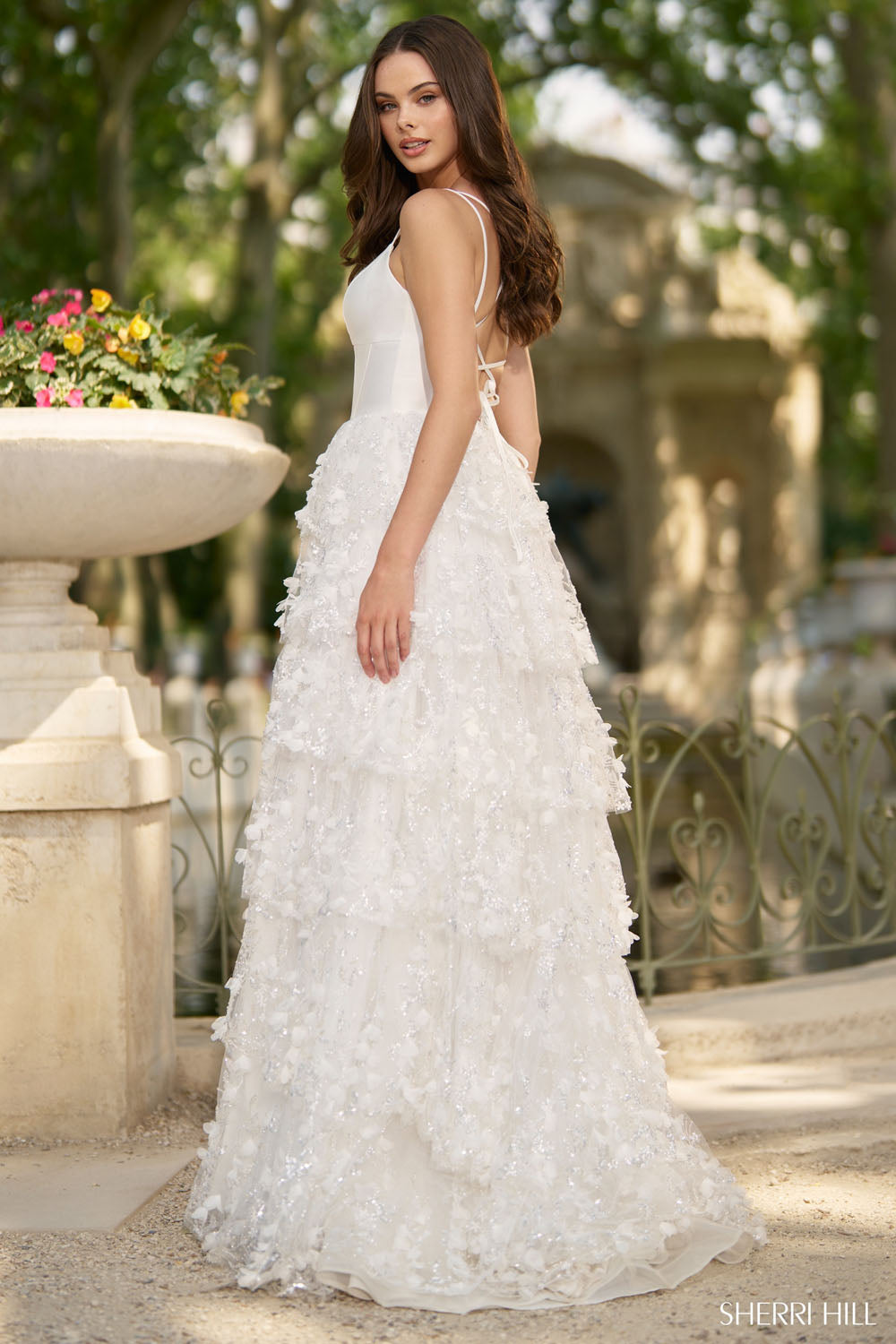 Sherri Hill 57015 prom dress images. Sherri Hill 57015 is available in these colors: Ivory, Black.