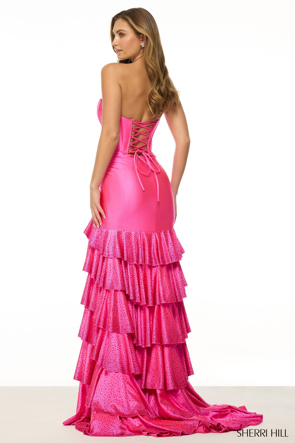 Sherri Hill 57031 prom dress images. Sherri Hill 57031 is available in these colors: Royal, Emerald, Lilac, Yellow, Navy, Bright Fuchsia, Peacock, Light Blue, Black Silver, Red.