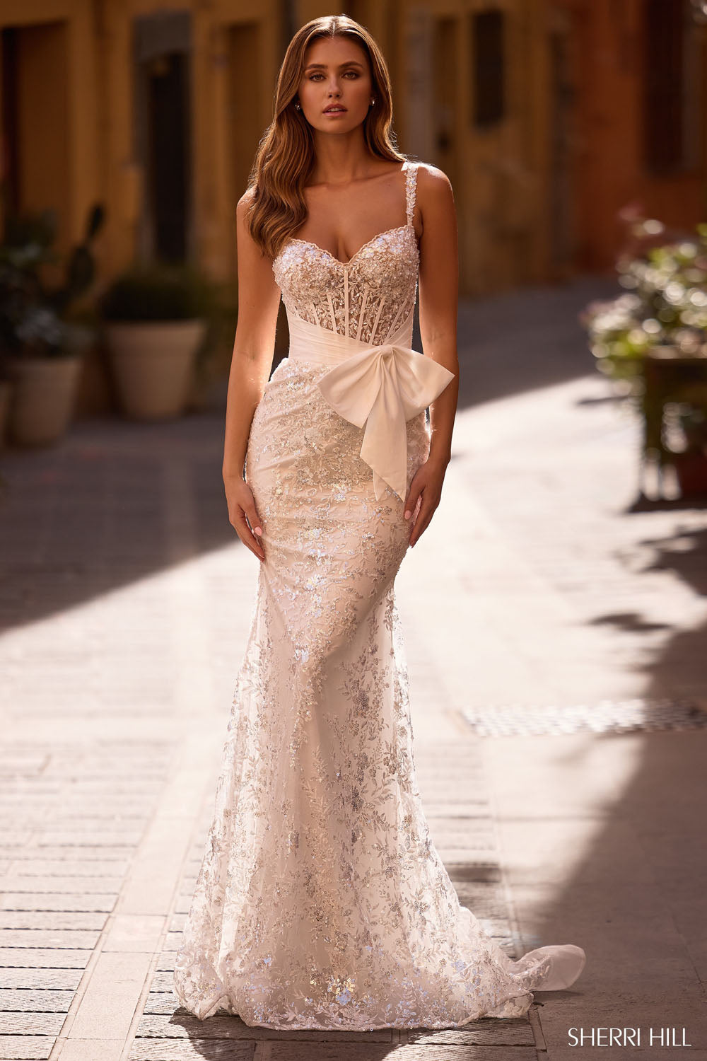 Sherri Hill 57045 prom dress images. Sherri Hill 57045 is available in these colors: Blush, Light Blue, Navy, Red, Black, Ivory.