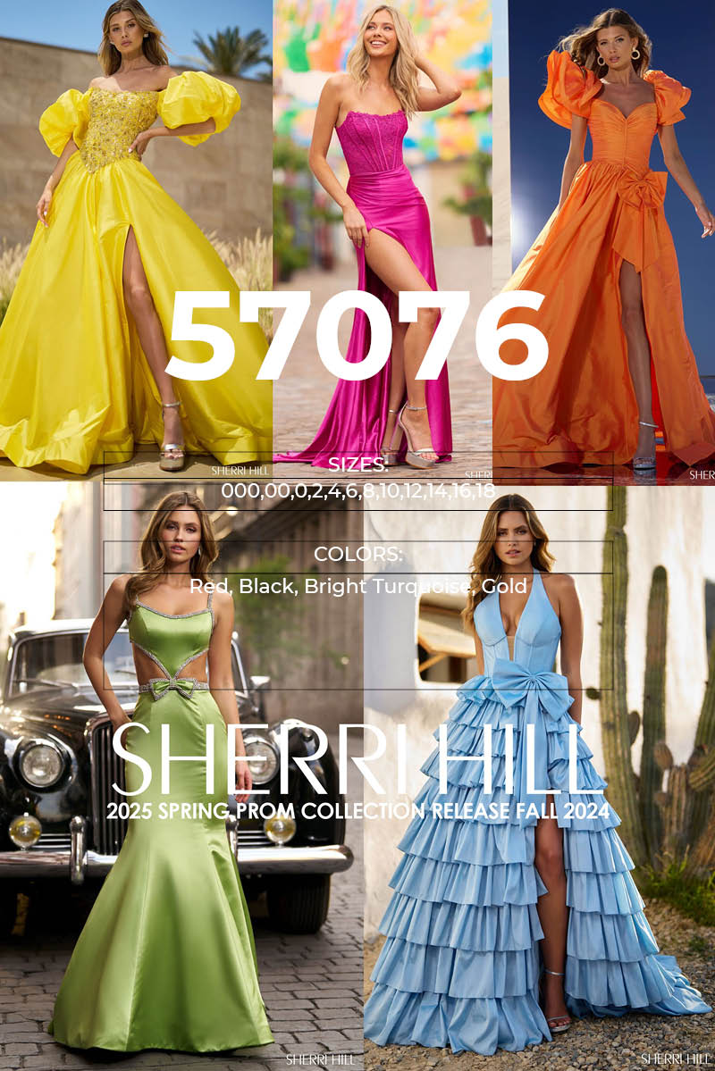 short long sleeve gold sequin dress Sherri Hill 57076 Dress | Sherri Hill Dresses