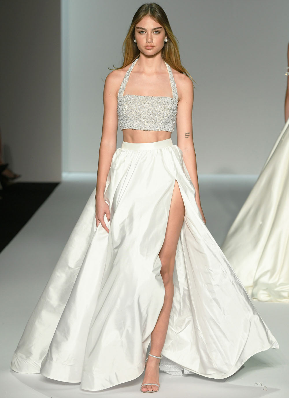 Sherri Hill 57101 prom dress images. Sherri Hill 57101 is available in these colors: Nude Ivory Silver, Ivory Pink.