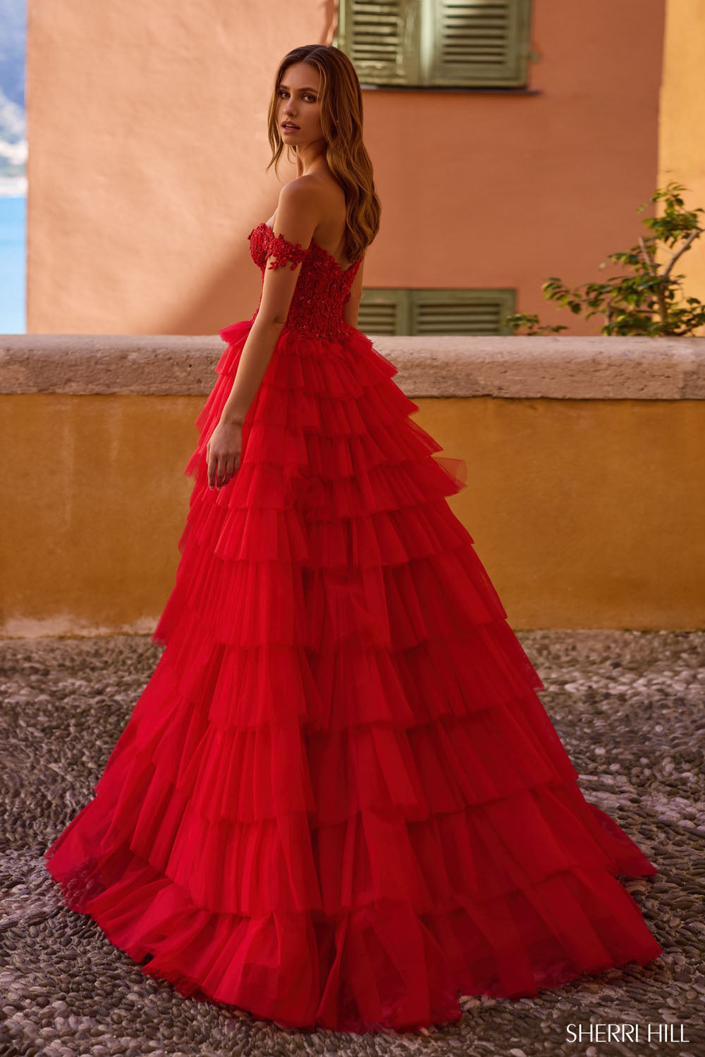 Sherri Hill 57120 prom dress images. Sherri Hill 57120 is available in these colors: Blush, Light Blue, Ivory, Black, Red.