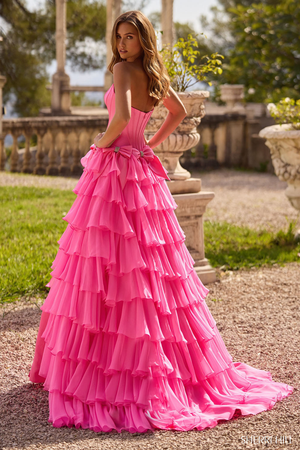 Sherri Hill 57225 prom dress images. Sherri Hill 57225 is available in these colors: Black, Periwinkle, Aqua, Emerald, Yellow, Red, Ivory, Light Blue, Peacock, Blush, Bright Fuchsia, Candy Pink.