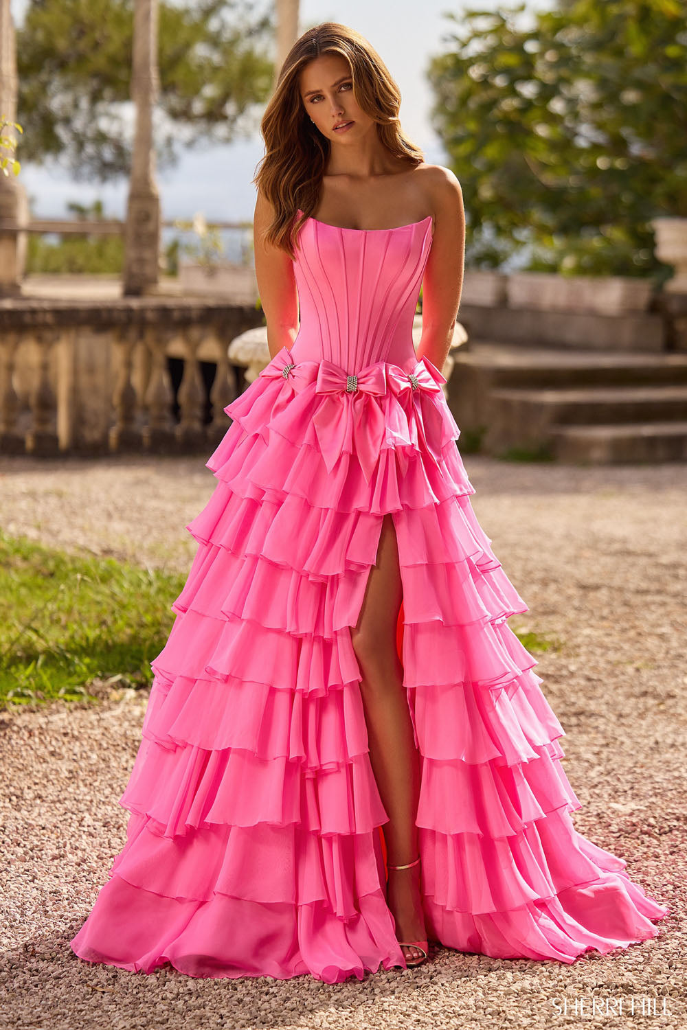 Sherri Hill 57225 prom dress images. Sherri Hill 57225 is available in these colors: Black, Periwinkle, Aqua, Emerald, Yellow, Red, Ivory, Light Blue, Peacock, Blush, Bright Fuchsia, Candy Pink.