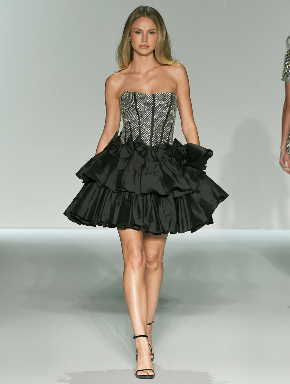 Sherri Hill 57239 prom dress images. Sherri Hill 57239 is available in these colors: Black Silver.
