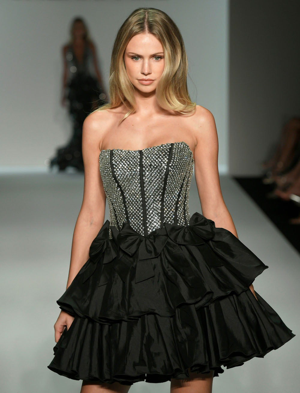 Sherri Hill 57239 prom dress images. Sherri Hill 57239 is available in these colors: Black Silver.
