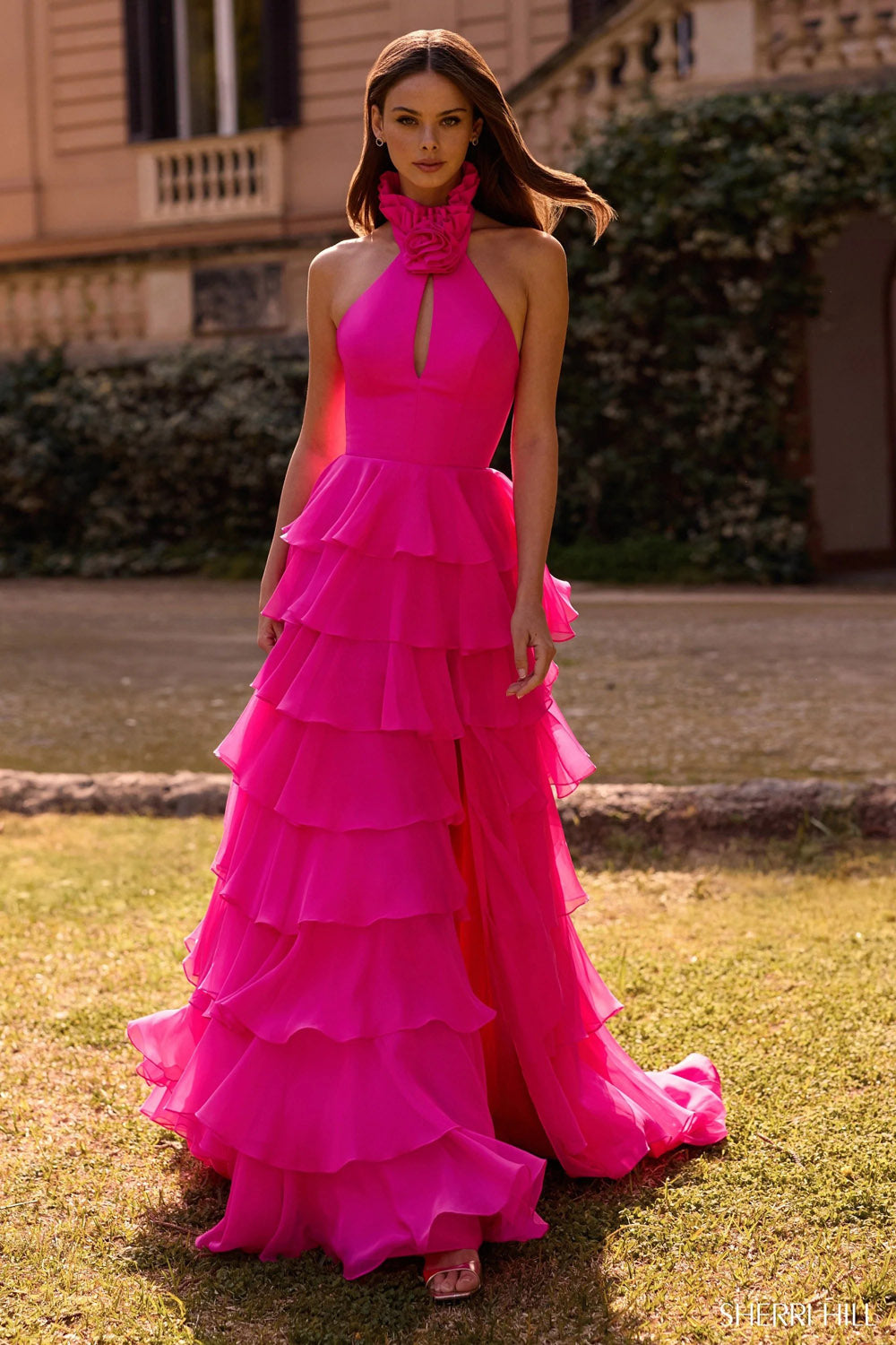 Sherri Hill 57305 prom dress images. Sherri Hill 57305 is available in these colors: Emerald, Royal, Blush, Navy, Periwinkle, Yellow, Bright Fuchsia, Ivory, Black, Red.