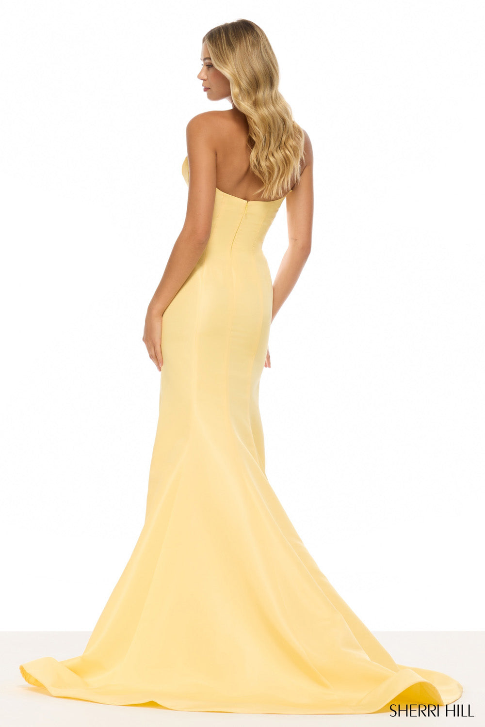 Sherri Hill 57576 prom dress images. Sherri Hill 57576 is available in these colors: Yellow, Royal, Emerald, Navy, Lilac, Periwinkle, Black, Light Blue, Red, Bright Fuchsia, Candy Pink, Purple, Blush