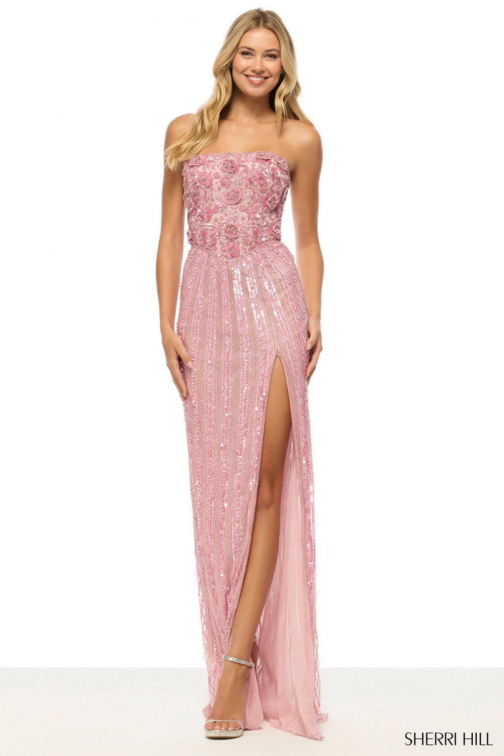 Sherri Hill 57632 prom dress images. Sherri Hill 57632 is available in these colors: Light Pink Pink.