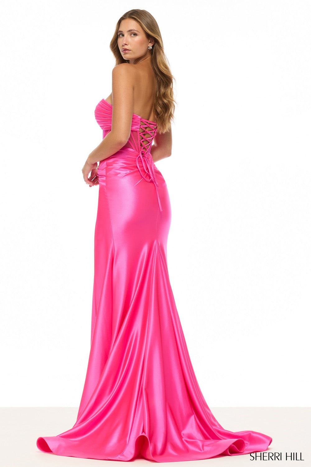 Sherri Hill 57655 prom dress images. Sherri Hill 57655 is available in these colors: Royal, Light Blue, Pink, Peacock, Bright Fuchsia, Red, Navy, Black, Emerald .