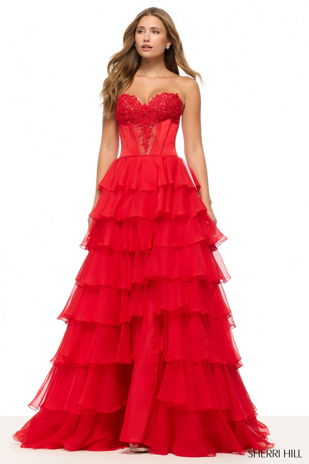 Sherri Hill 57714 prom dress images. Sherri Hill 57714 is available in these colors: Royal, Navy, Coral, Aqua, Periwinkle, Bright Pink, Lilac, Red, Yellow, Light Blue, Black, Ivory .