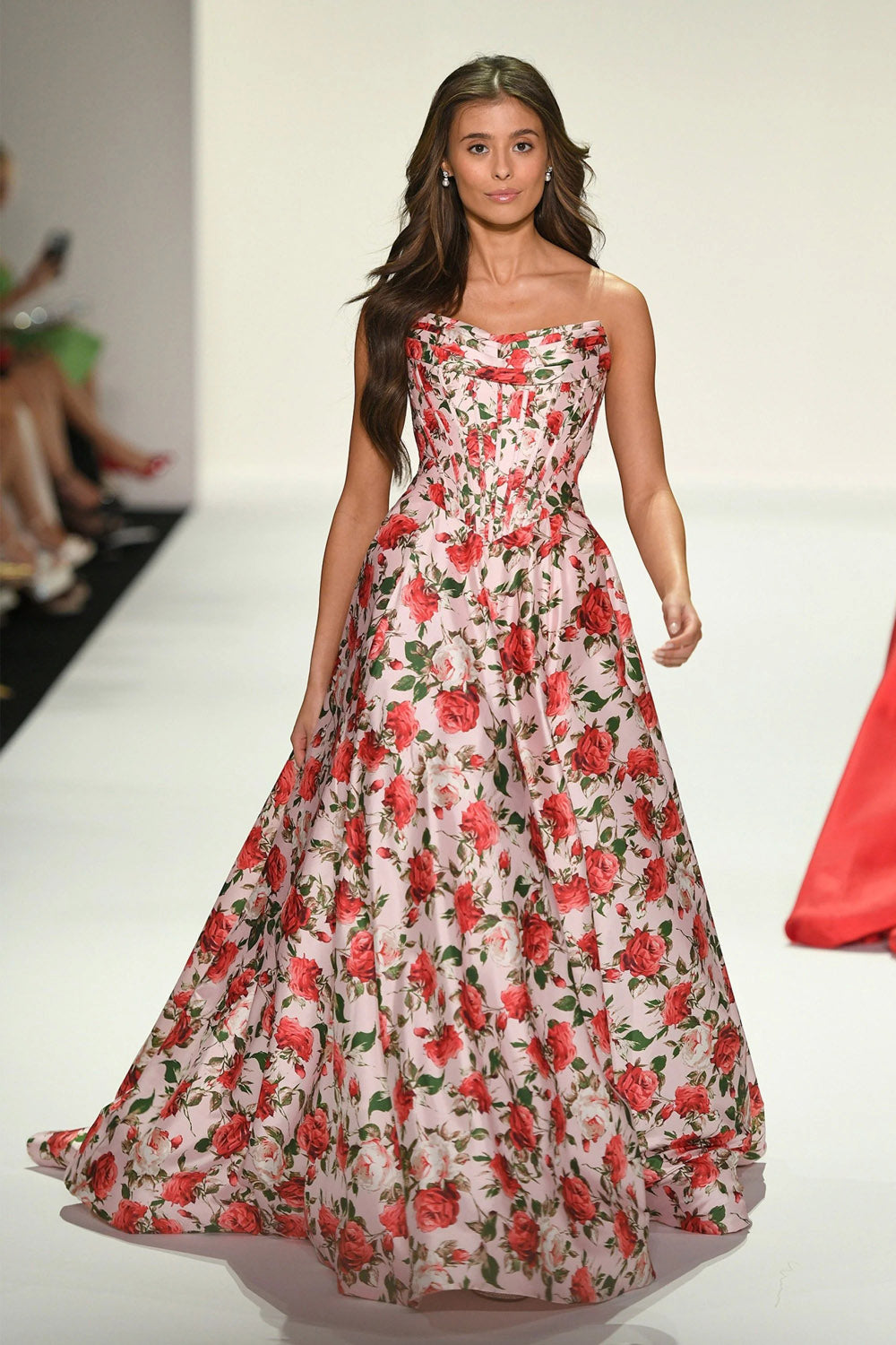 Sherri Hill 57723 prom dress images. Sherri Hill 57723 is available in these colors: Pink Print, Black Print, Ivory Print .