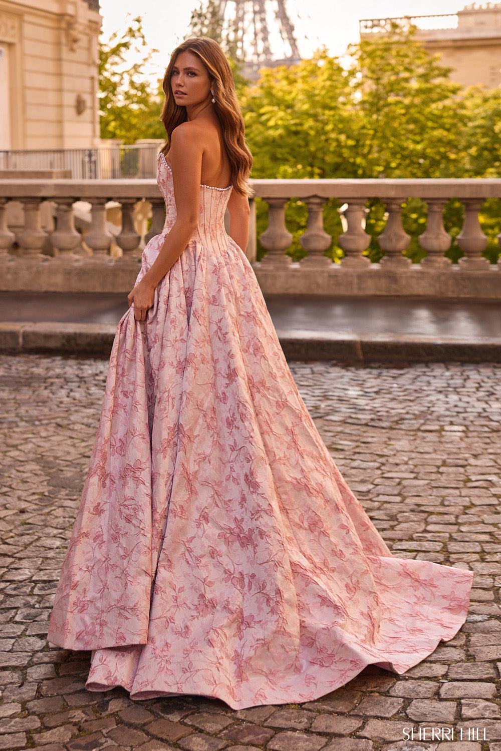 Sherri Hill 57752 prom dress images. Sherri Hill 57752 is available in these colors: Green, Aqua, Peach, Ivory, Light Pink .