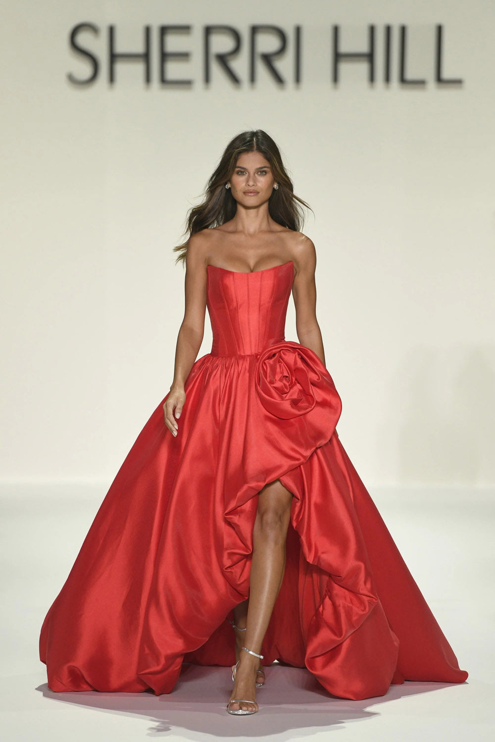 Sherri Hill 57778 prom dress images.  Sherri Hill 57778 is available in these colors: Yellow, Red, Ivory, Navy, Lilac, Light Blue, Black, Blush, Champagne, Fuchsia .