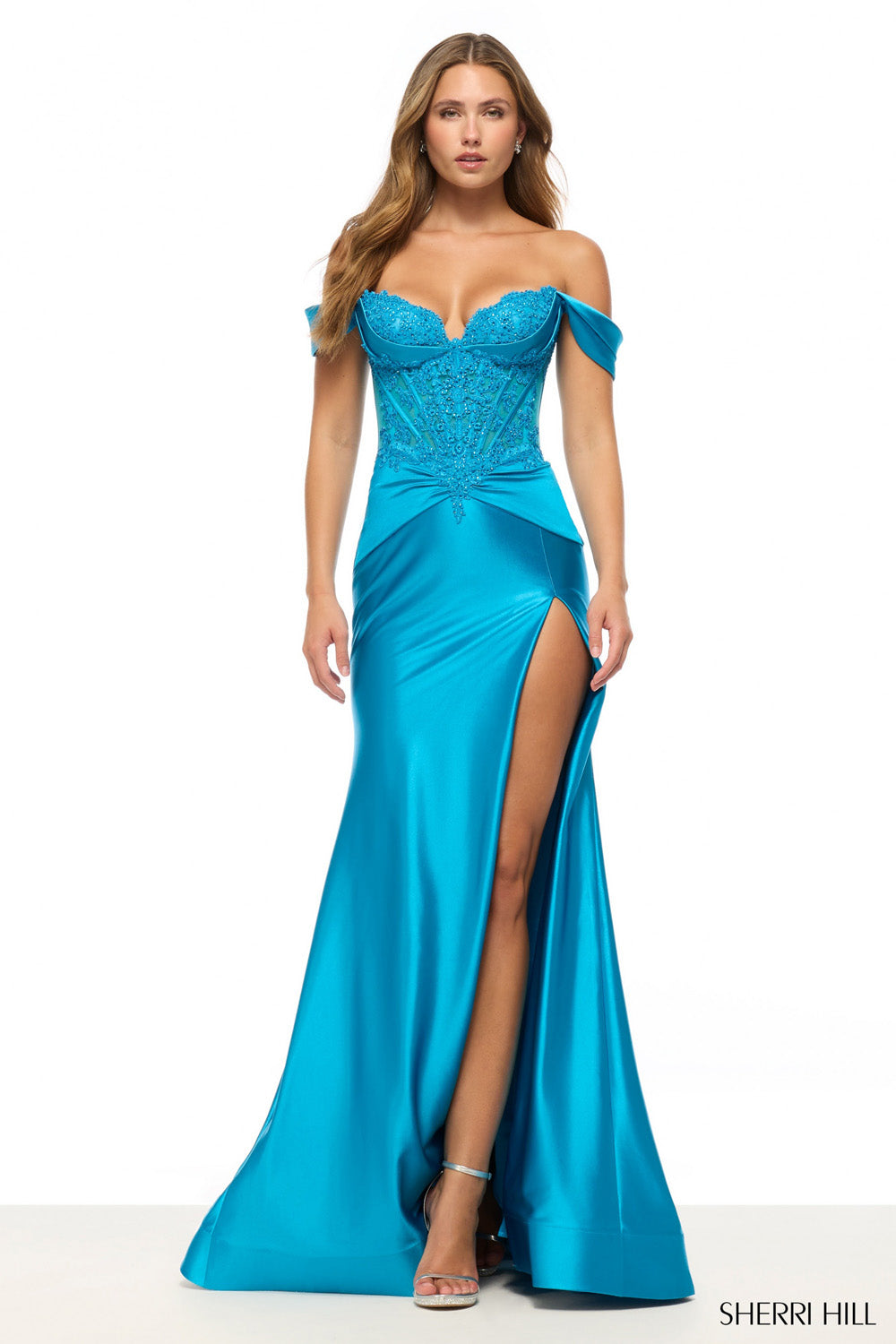 Sherri Hill 57823 prom dress images. Sherri Hill 57823 is available in these colors: Yellow, Wine, Teal, Silver, Royal, Rose, Red, Purple, Peacock, Navy, Mocha, Ivory, Emerald, Bright Pink, Black .