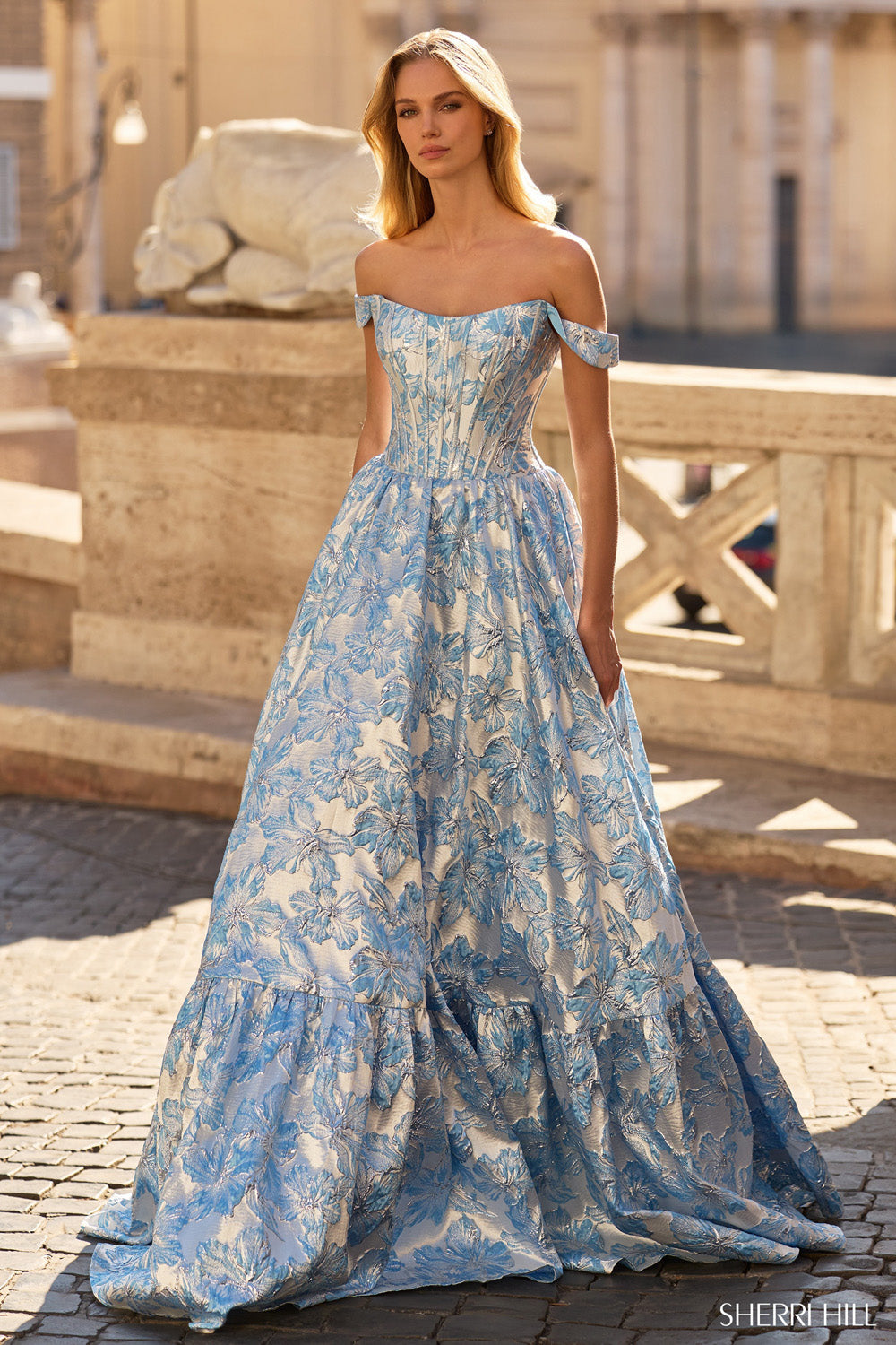 Sherri Hill 57918 prom dress images. Sherri Hill 57918 is available in these colors: Rose Gold, Green, Blue.