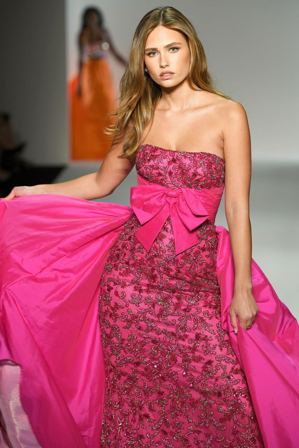 Sherri Hill 67023 prom dress images. Sherri Hill 67023 is available in these colors: Bright Fuchsia Rose.