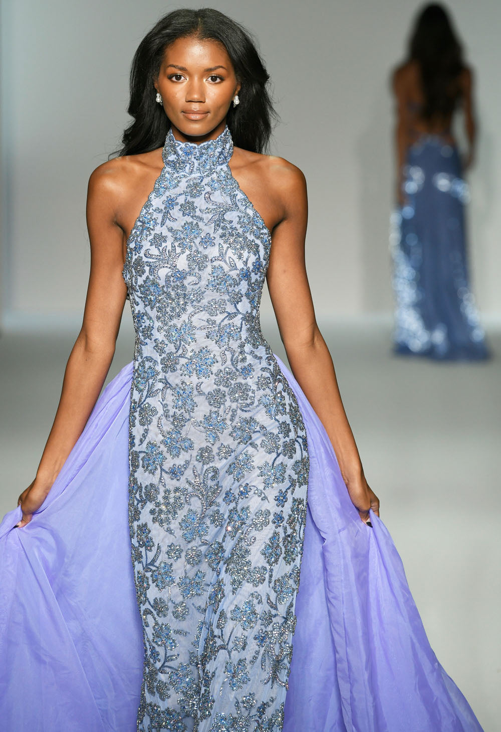 Sherri Hill 67024 prom dress images.  Sherri Hill 67024 is available in these colors: Periwinkle Nude, Aqua AB Nude, Jade AB Nude.