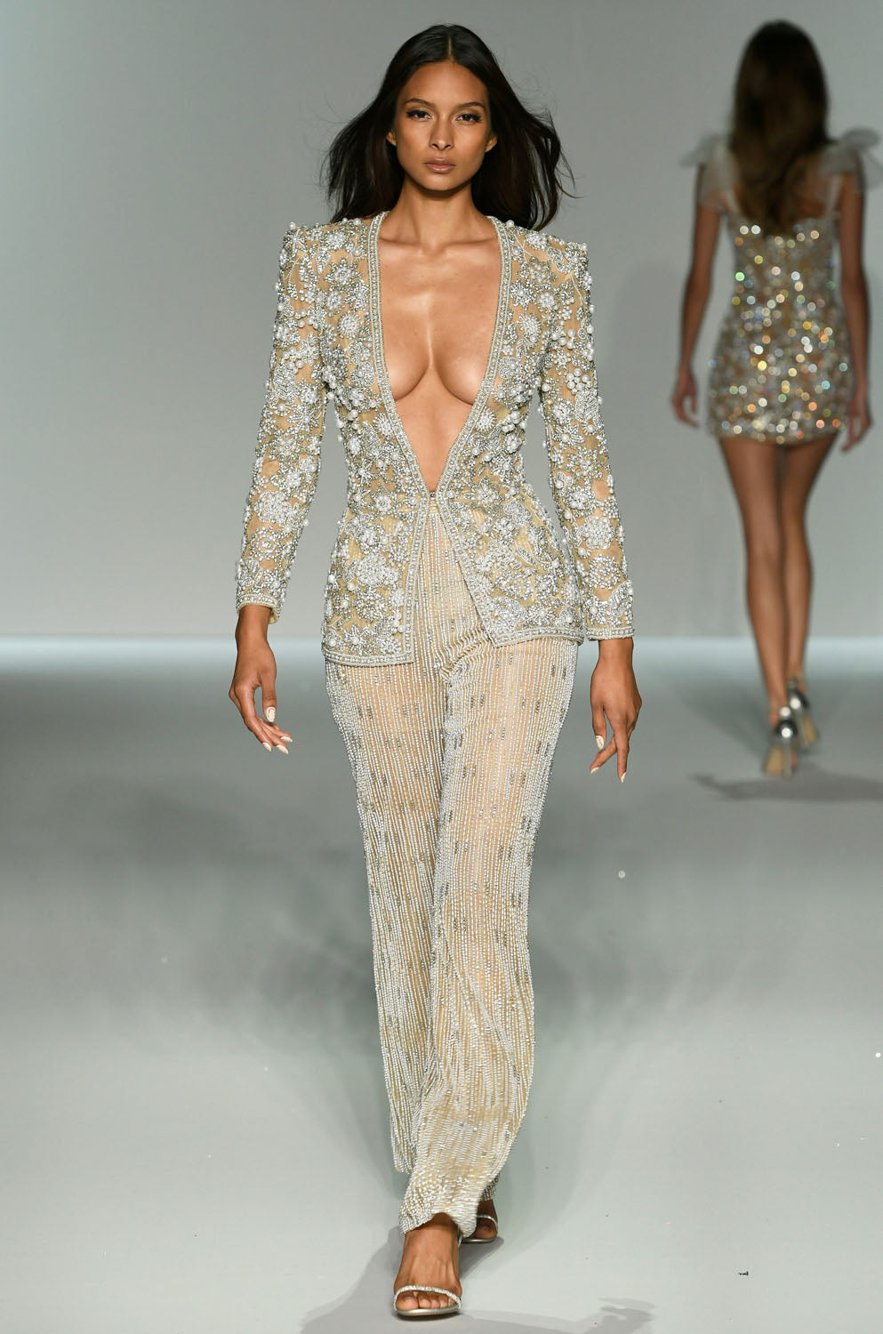 Sherri Hill 67047 prom dress images. Sherri Hill 67047 is available in these colors: Nude Ivory Silver.