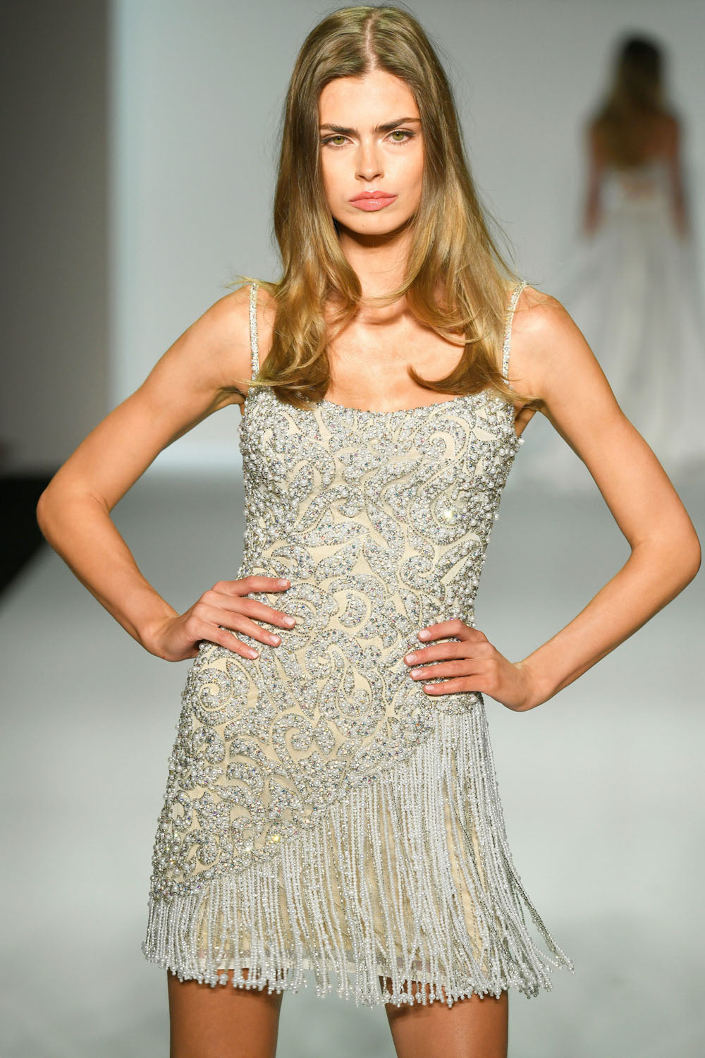Sherri Hill 67052 prom dress images. Sherri Hill 67052 is available in these colors: Ivory Silver AB Nude.