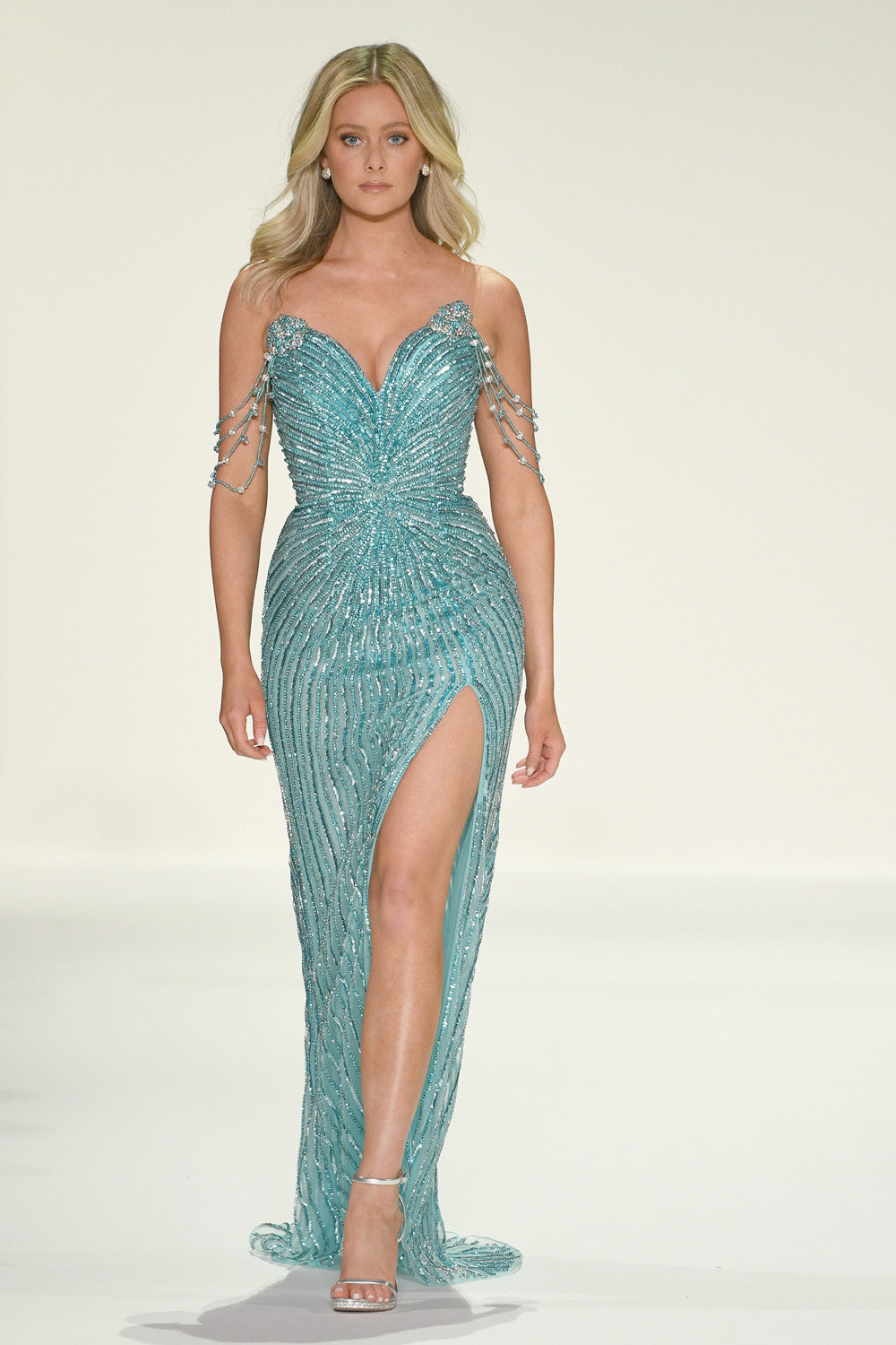 aqua and gold prom dress Jovani 23076 Dress | Jovani Dresses main image 1