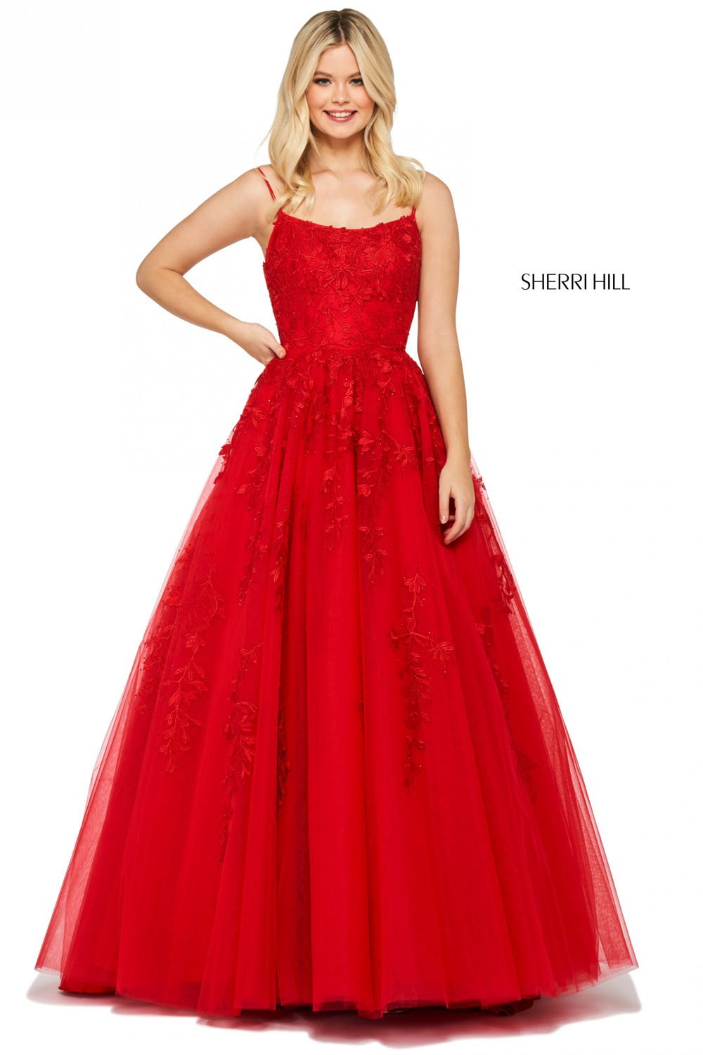 Sherri Hill 53116 prom dress images. Sherri Hill 53116 is available in these colors: Black, Gold, Yellow, Light Blue, Blush, Red, Ivory Nude, Lilac, Navy, Wine, Bright Pink, Coral.