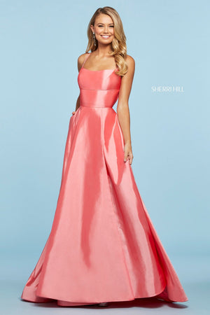 Sherri Hill 53531 prom dress images.  Sherri Hill 53531 is available in these colors: Royal, Red, Light Blue, Candy Pink, Navy, Coral, Yellow, Aqua.