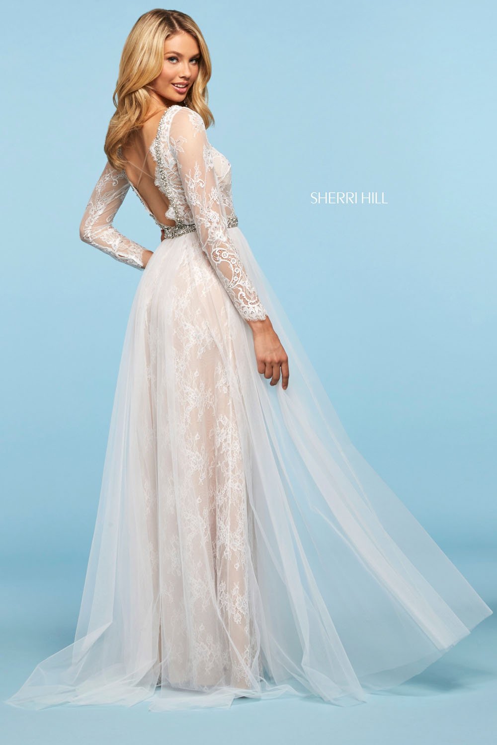 Sherri Hill 53565 prom dress images. Sherri Hill 53565 is available in these colors: Ivory, Black, Blush.